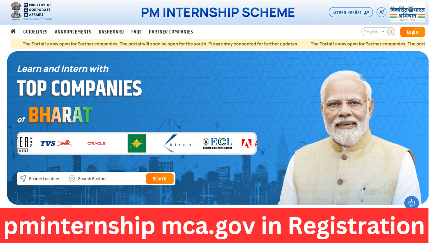 pminternship mca.gov in Registration